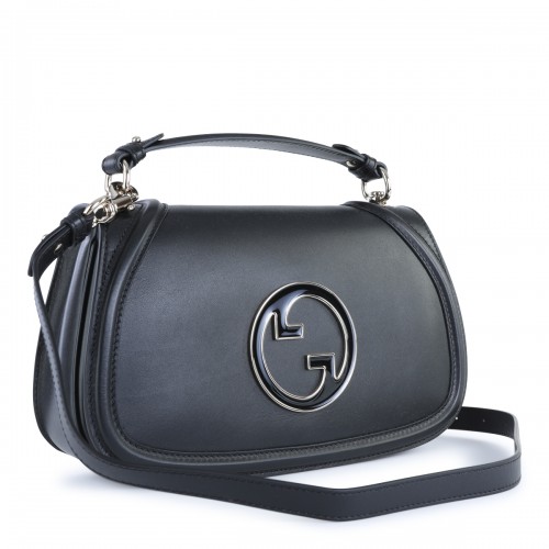 BLACK LEATHER SHOULDER BAG