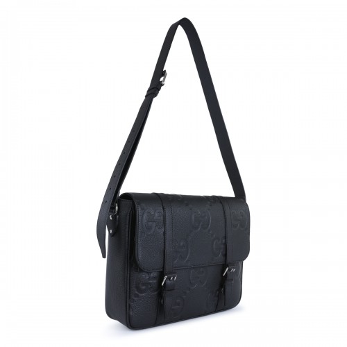 BLACK LEATHER CROSSBODY BAG