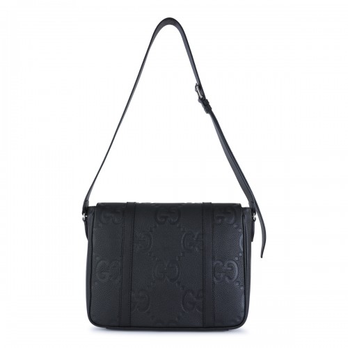 BLACK LEATHER CROSSBODY BAG