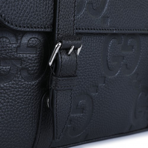 BLACK LEATHER CROSSBODY BAG