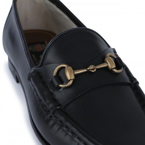 BLACK LEATHER LOAFERS