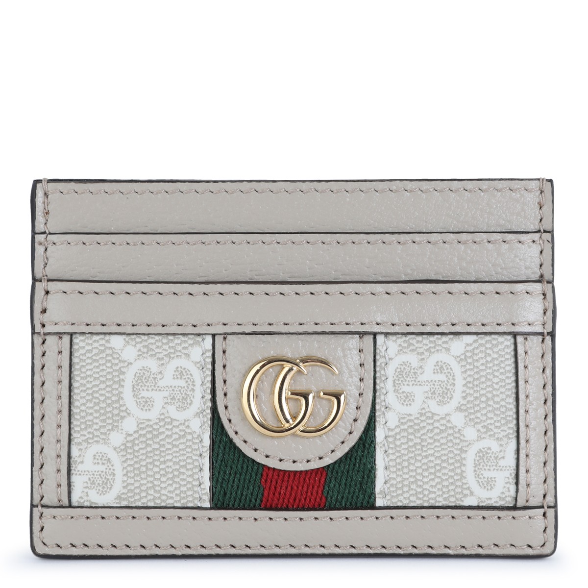 BEUGE LEATHER AND CANVAS OPHIDIA GG SUPREME CARD HOLDER