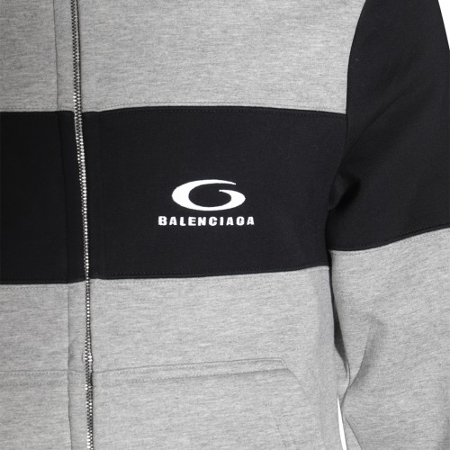 DARK GREY AND BLACK COTTON SWEATSHIRT