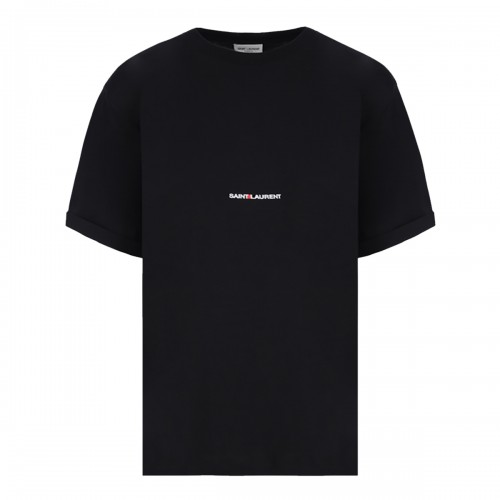 BLACK COTTON PRINT T-SHIRT