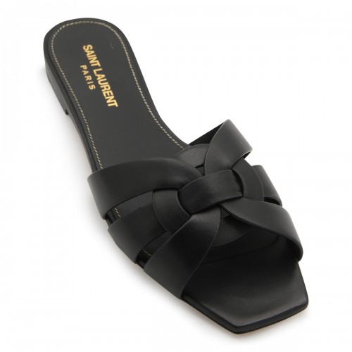 BLACK LEATHER SANDALS