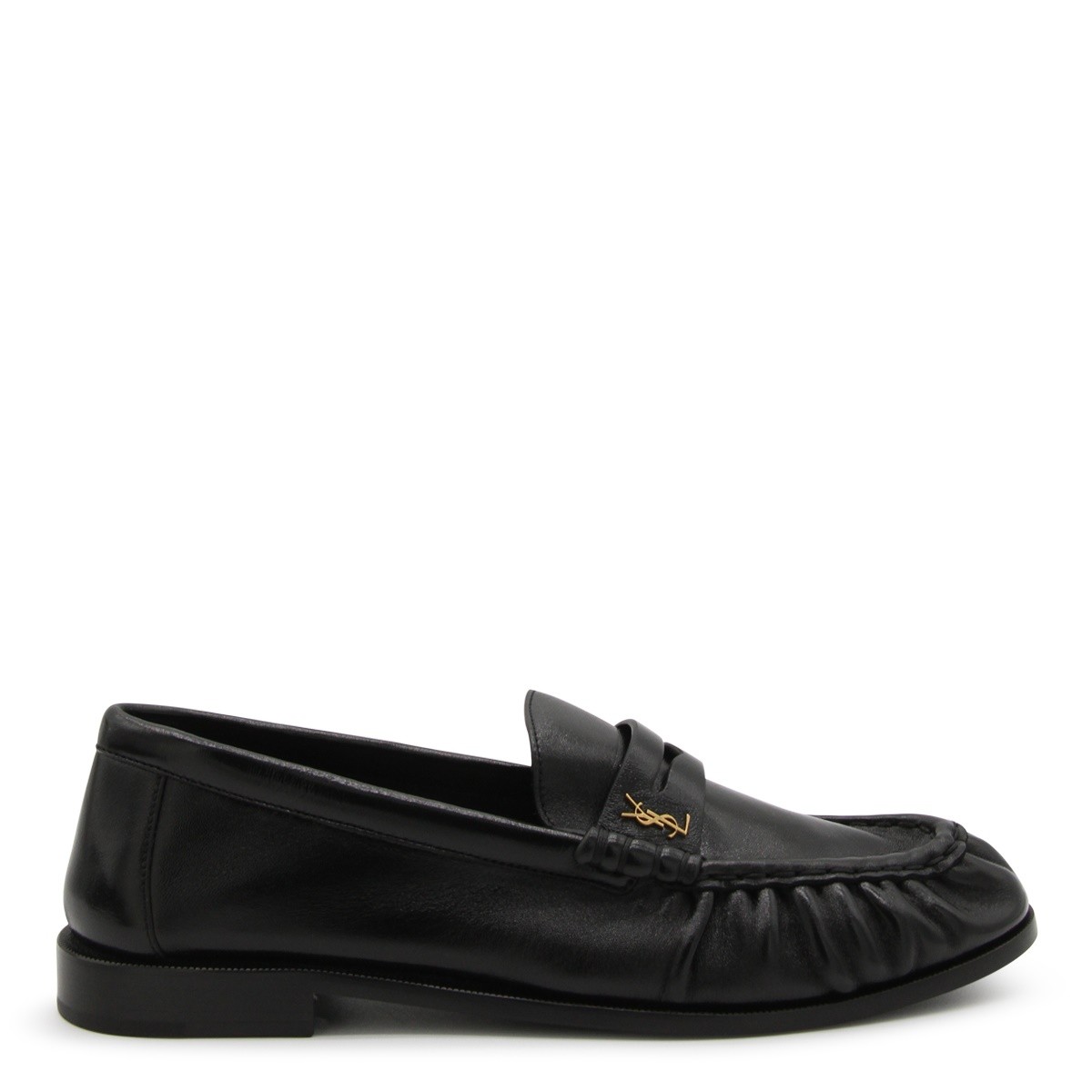 BLACK LEATHER LOAFERS