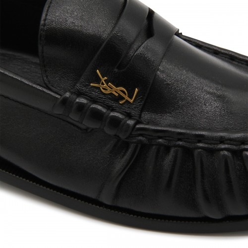 BLACK LEATHER LOAFERS