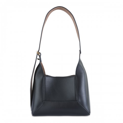 BLACK LEATHER SHOULDER BAG