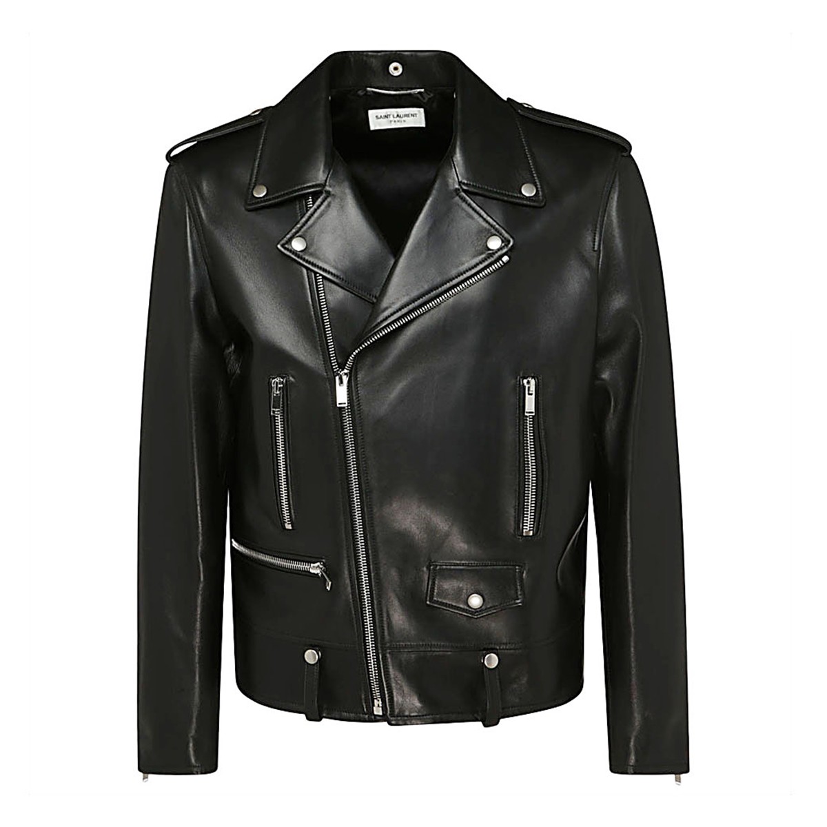 BLACK LEATHER BIKER JACKET