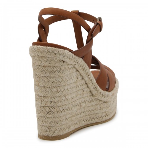 BROWN LEATHER TRIBUTE ESPADRILLAS