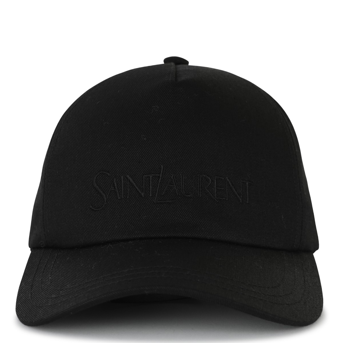 BLACK COTTON LINEN BLEND BASEBALL CAP