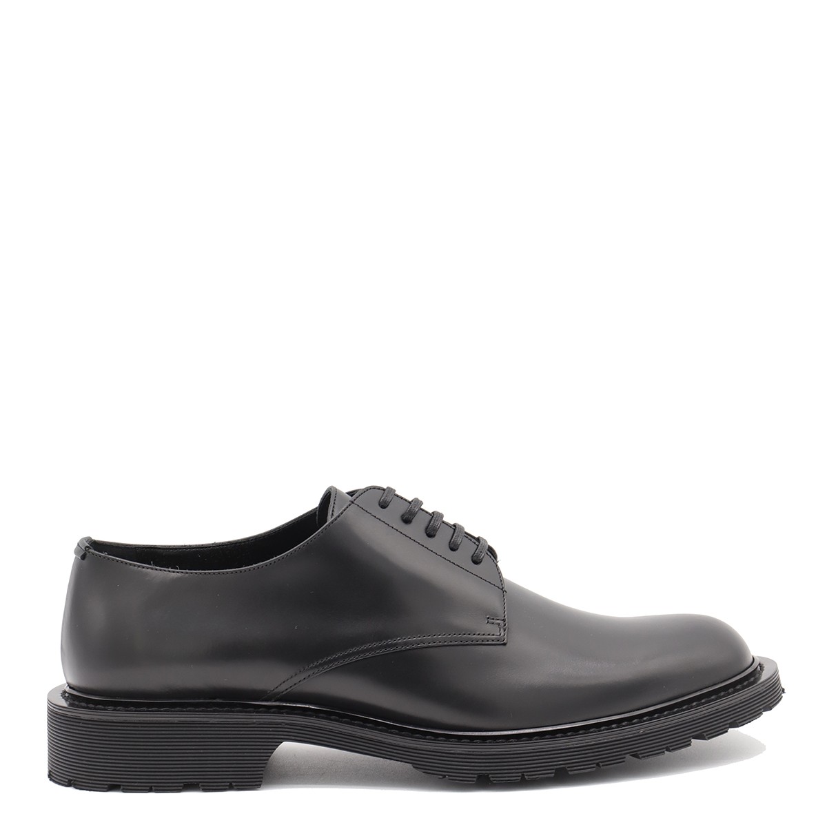 BLACK LEATHER ARMY LACE UP SHOES