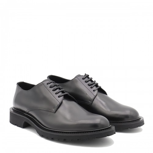 BLACK LEATHER ARMY LACE UP SHOES