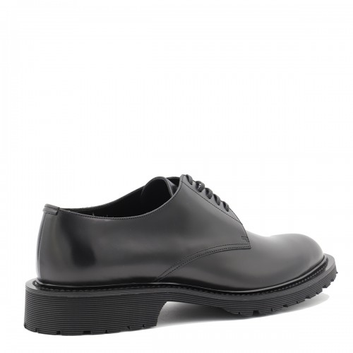 BLACK LEATHER ARMY LACE UP SHOES