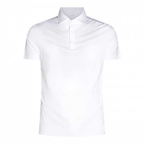 WHITE COTTON POLO SHIRT