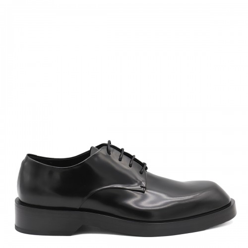 BLACK LEATHER LACE UP SHOES