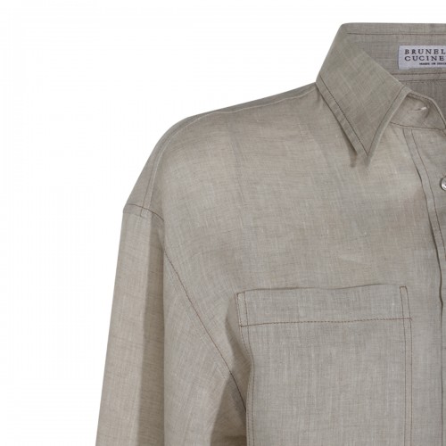 BEIGE LINEN SHIRT