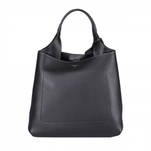 BLACK LEATHER TOTE BAG