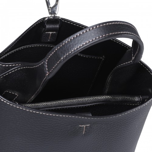 BLACK LEATHER TOTE BAG