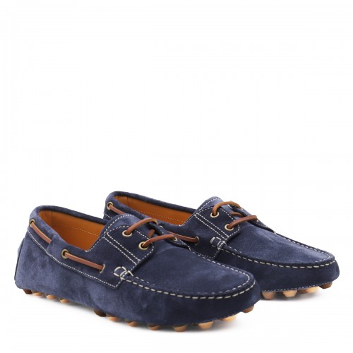 BLUE LEATHER LOAFERS