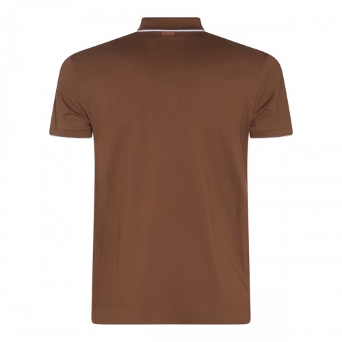 BROWN COTTON POLO SHIRT