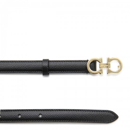 BLACK LEATHER GANCINI BELT