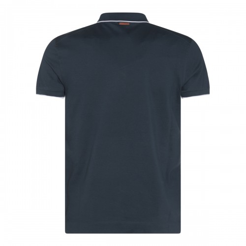 BLUE COTTON POLO SHIRT