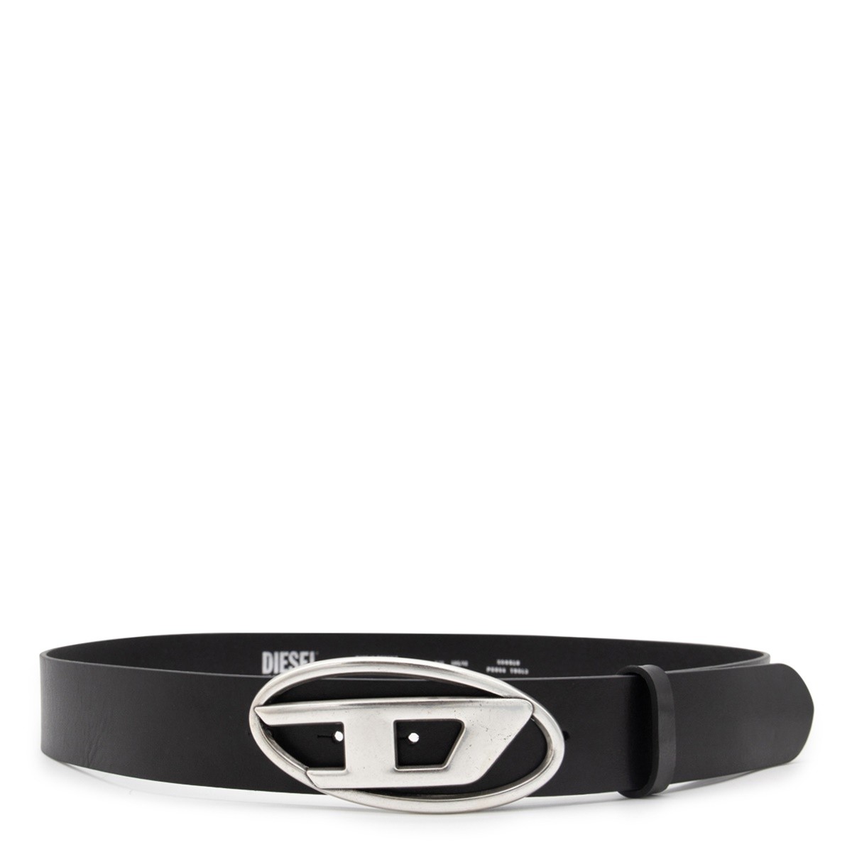 BLACK AND SILVER LEATHER BELT