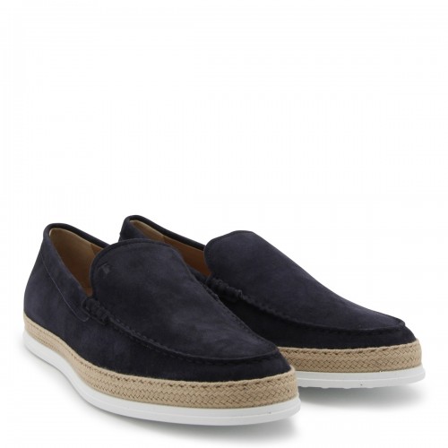 NAVY SUEDE SLIP ON SNEAKERS