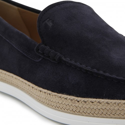 NAVY SUEDE SLIP ON SNEAKERS