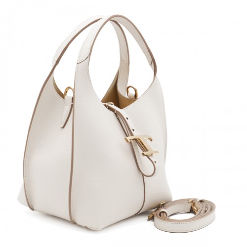 WHITE LEATHER SHOULDER BAG