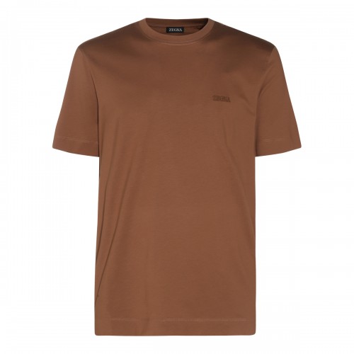 BROWN COTTON T-SHIRT