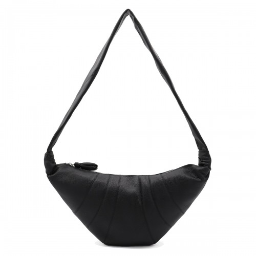 BLACK MEDIUM CROISSANT SHOULDER BAG