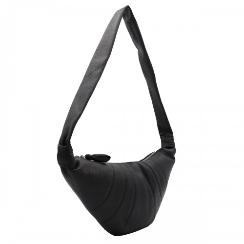 BLACK MEDIUM CROISSANT SHOULDER BAG