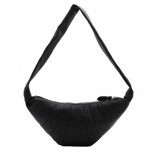 BLACK MEDIUM CROISSANT SHOULDER BAG