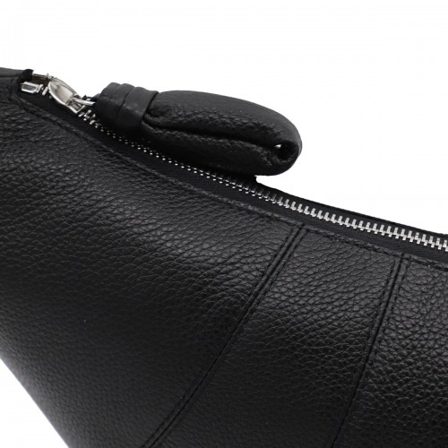 BLACK MEDIUM CROISSANT SHOULDER BAG