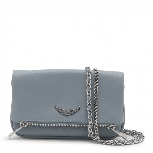 GREY LEATHER SHOULDER BAG