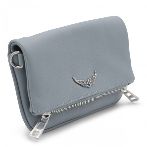 GREY LEATHER SHOULDER BAG