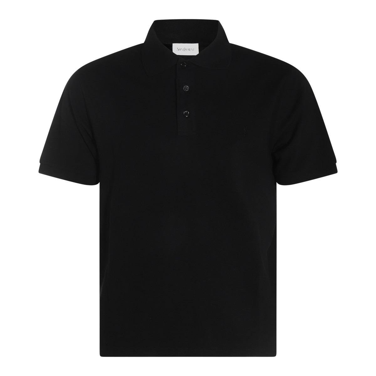 BLACK COTTON POLO SHIRT