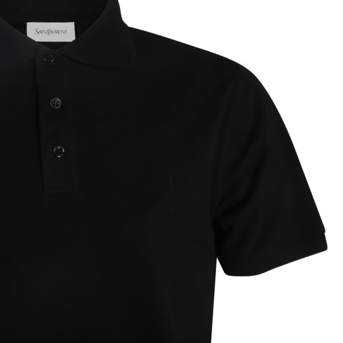 BLACK COTTON POLO SHIRT