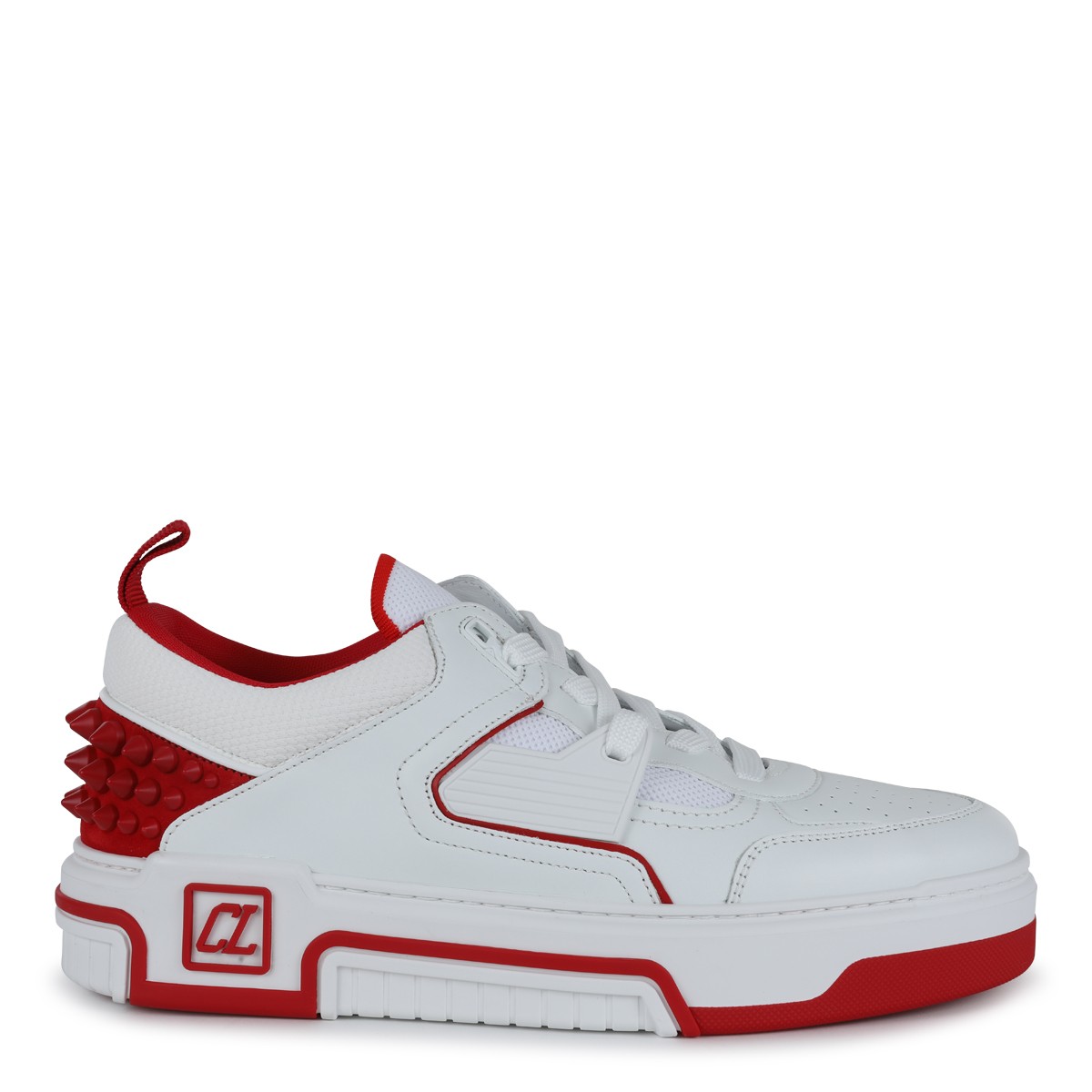 WHITE AND RED LEATHER ASTROLOUBI SNEAKERS