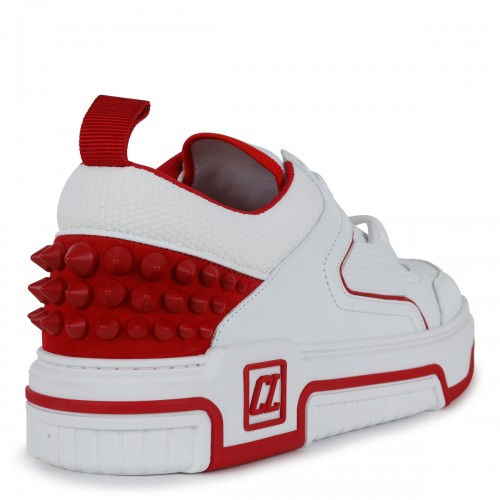 WHITE AND RED LEATHER ASTROLOUBI SNEAKERS