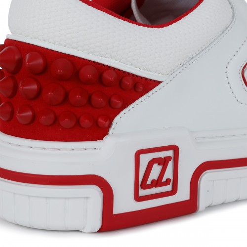 WHITE AND RED LEATHER ASTROLOUBI SNEAKERS