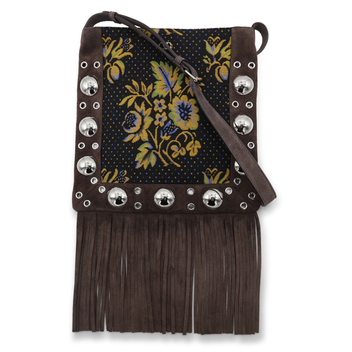 BROWN MULTICOLOR JACQUARD NELLCOTE SHOULDER BAG