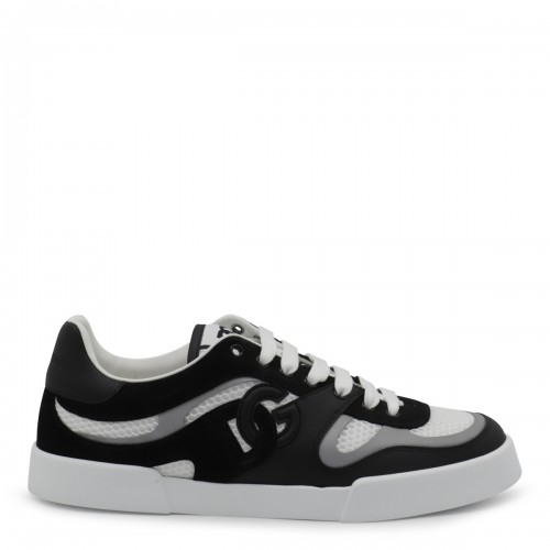 WHITE, GREY AND BLACK CANVAS SNEAKERS