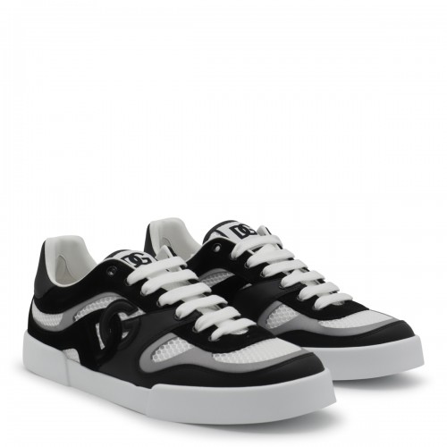 WHITE, GREY AND BLACK CANVAS SNEAKERS