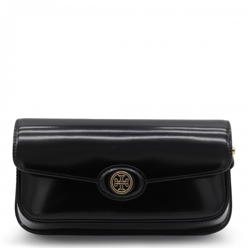 BLACK LEATHER SHOULDER BAG