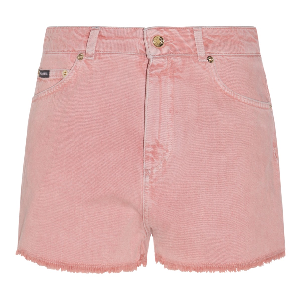 POWDER PINK COTTON DENIM SHORTS