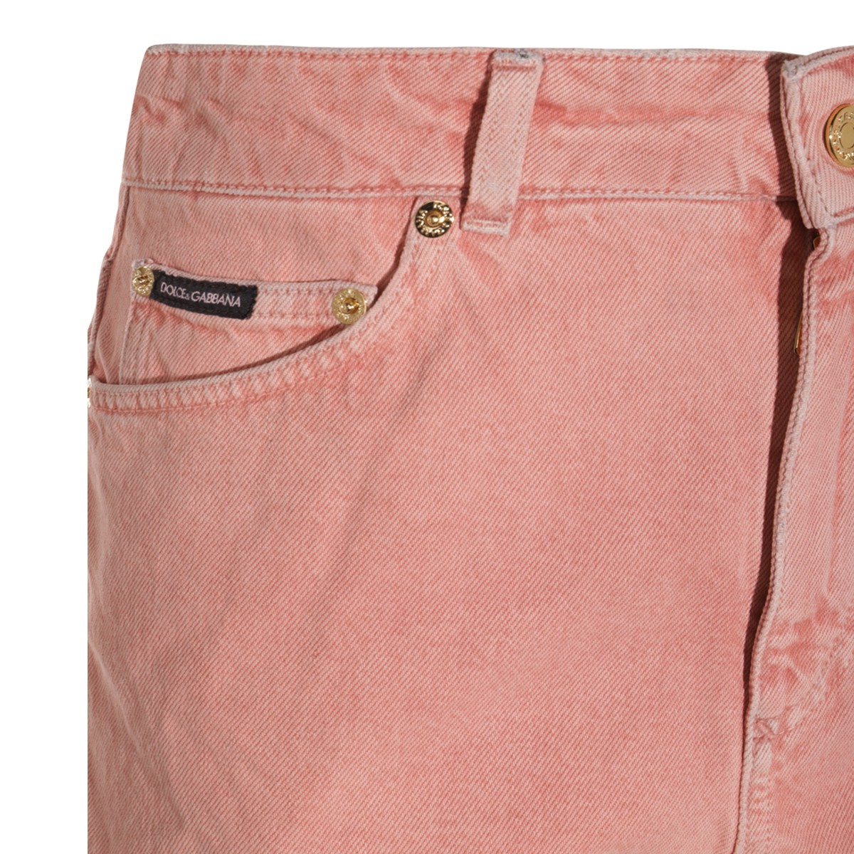 POWDER PINK COTTON DENIM SHORTS POWDER PINK COTTON DENIM SHORTS