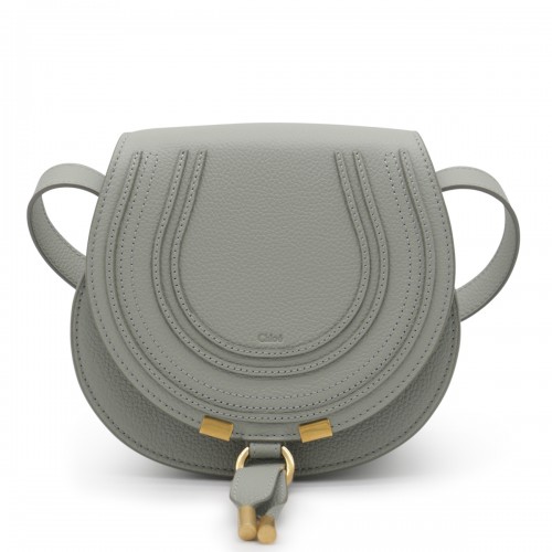 GREEN GREY LEATHER MARCIE SMALL SHOULDER BAG